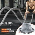 thumbnail image 2 of KFFKFF Exercise Rope, 1.5 Inch Wide by 30 Feet Long, Durable Polyester Workout Rope with Protective Sleeve & Anchor Kit, Weighted Fitness Rope for Core Strength Training in Home Gyms, Gray, 2 of 9