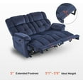 thumbnail image 2 of MCombo Power Loveseat Recliner, Electric Reclining Loveseat Sofa with Heat and Massage, USB Charge Port for Living Room Navy Blue Fabric 6237, 2 of 8