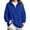 Blue, variant on Horkkom Quarter Zip Sweatshirt for Women Solid Color Loose Pullover Long Sleeve Tops Casual Tunic Sweatshirt XL