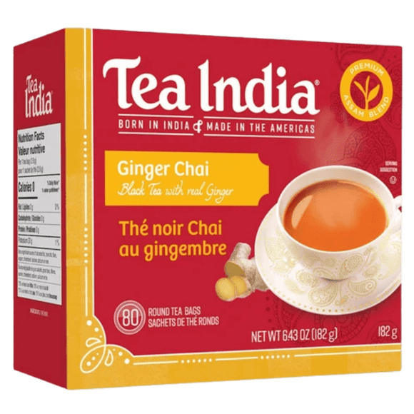 Tea India Ginger Chai, 80 Tea Bags