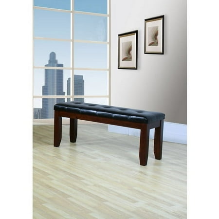 60" Cushioned Bench, Dark Brown Vinyl