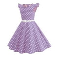 thumbnail image 4 of Gubotare Girls Dresses Fancy Girls Dresses Flutter Sleeves Swing Sundress Toddler Summer Clothes Kid Birthday Party Puff Sleeve Dress 3T 4T (Purple,3-4 Years), 4 of 9