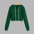 thumbnail image 2 of Womens Hoodie Casual able And Pocket Short Long Sleeved Fashion Sweatshirt for Women Green M, 2 of 4