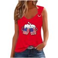 thumbnail image 2 of Puntoco Camisetas sin mangas ajustadas para mujer Camiseta sin mangas con estampado del Día de la Independencia para mujer Camiseta sin mangas holgada, 2 of 3