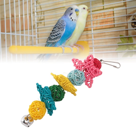 Cage Bite Toys, Colorful Bird Chew Toys Fun Hand Woven Relieve Anxiety Interactive Multipurpose  For Conures For Parakeets For Love Birds
