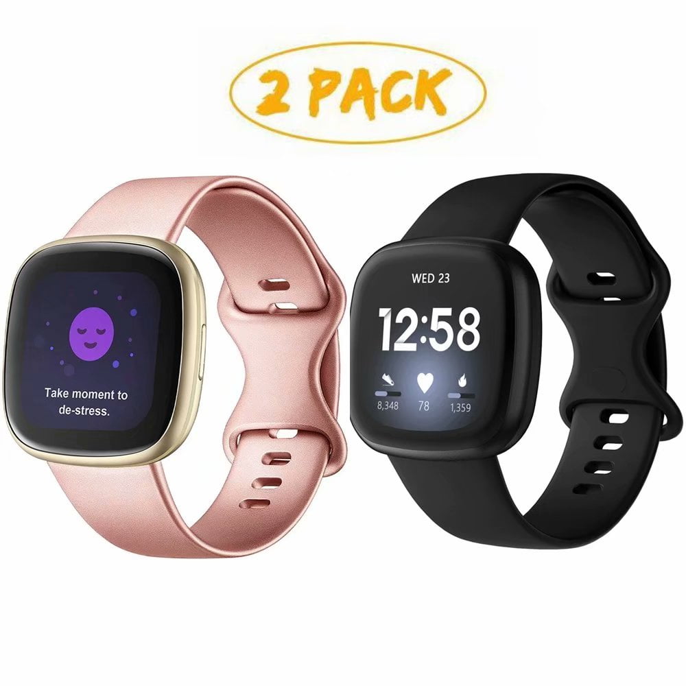 fitbit versa black rose gold