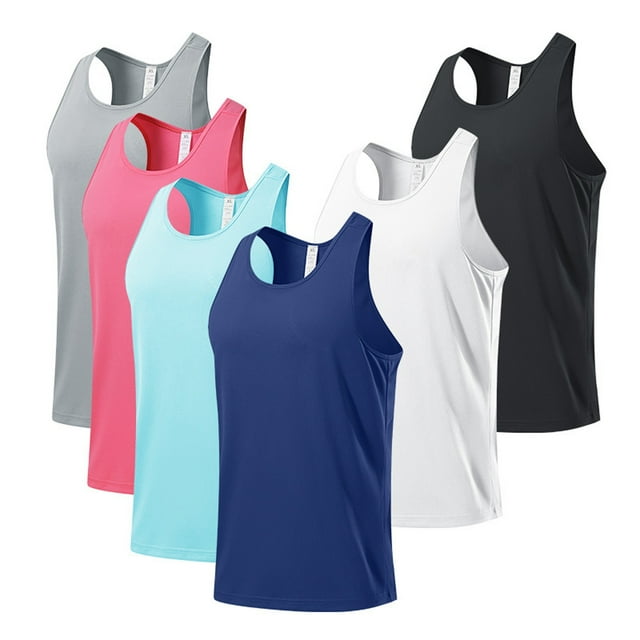 Yuyuzo Mens Workout Tank Top Racerback Sleeveless Shirts Scoop Neck Loose Fitted Yoga Running Shirts