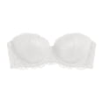 thumbnail image 5 of Bandeau Bra for Women Demi Cup Underwire Support Floral Lace Strapless Wedding Party Underwear, 5 of 5