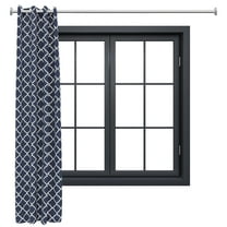 Sunnydaze Modern Blue Quatrefoil Light-Filtering Indoor or Outdoor Curtain, 52" x 108" (1 Panel)