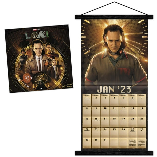 Trends International 2023 Marvel Loki Wall Calendar & Frame