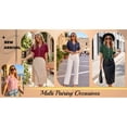 thumbnail image 6 of UVN Fall 2 Piece Pajamas for Women Short Sleeve Top and Long Pant Casual Button up Sleepwear Ladies Matching Set, 6 of 9