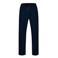 thumbnail image 5 of kamemir Baseball&nbsp;Pants Men's Casual Pants Beach Summer Elastic Waist Drawstring Pants Lightweight Trousers (Navy,5XL), 5 of 5