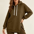 thumbnail image 2 of Yutgune Cute Hoodies Oversized Hoodie Women Side Split Pocket Long Sleeve Hooded Sweatshirt Women, 2 of 9