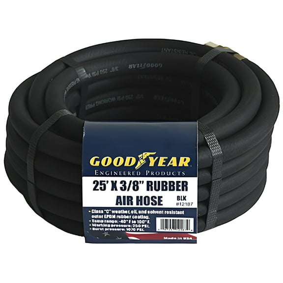 Goodyear 25' x 3/8" Rubber Air Hose 250 PSI Air Compressor Hose Made 12187
