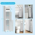 thumbnail image 5 of Homeika Bathroom Storage Cabinet with 2 Doors and 2 Shelves, 4 Tier Design Toilet Paper Storage Stand for Small Space and Corner, L6.7 x W6 x H31 Inch, White, 5 of 11