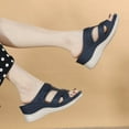 thumbnail image 7 of HAOTAGS Womens's Stylish Walking Sandals Slide Sandals Platform Summer Sandals Dark Blue Size 5.5, 7 of 7