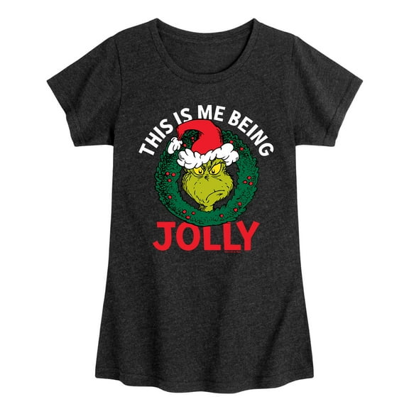 Dr. Seuss - The Grinch This Is Me Being Jolly - Toddler And Youth Girls Short Sleeve Graphic T-Shirt
