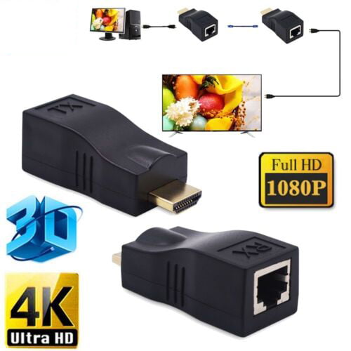 4k 3D HDMI HD 1080P Extender Over Single RJ45 Cat 5e/6 Network Ethernet Adapter 