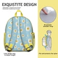 thumbnail image 4 of Retro Daisy Print Ergonomic Backpack - Waterproof Student Bag with Adjustable Straps & Side Pockets (Summer, Spring, Wildflower), 4 of 5