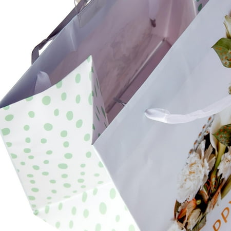 Way To Celebrate Easter Square Gift Bag, Flower Bunny