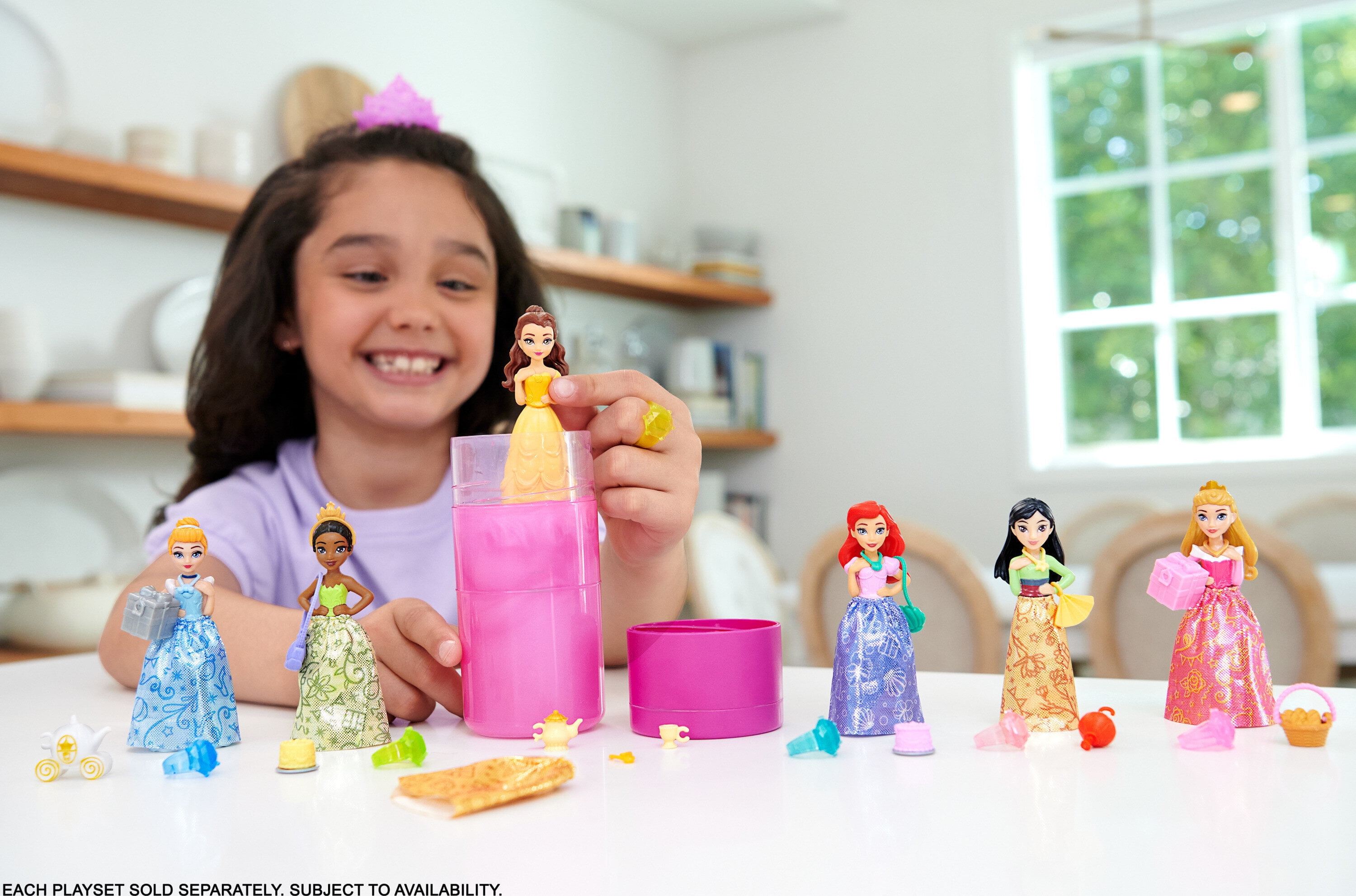 Disney Princess Party Dolls Reveal Color Series Surprises, with 6