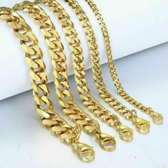 Basic Punk Stainless Steel Necklace for Men Women Curb Cuban Link Chain Chokers