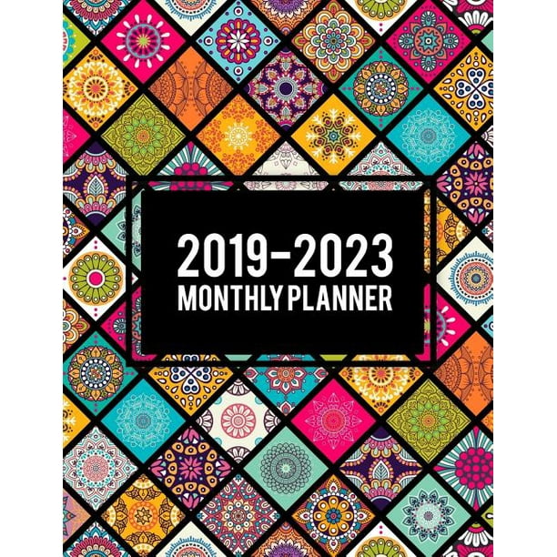 2023 Calendar 8 5 X 11 20192023 Monthly Planner Colorful Mandala Book, 8.5 X 11 Five Year 20192023 Calendar Planner