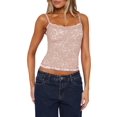 thumbnail image 2 of Lace Camisole for Women Tank Top Going Out Y2K Fashion Top Lace Crop Tops Summer Trendy Tops Lotus Root Color L, 2 of 7