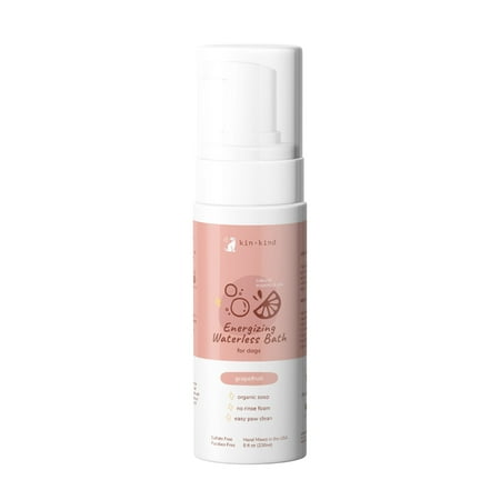 UPC: 0850027253046 | kin+kind Waterless Dry Shampoo for Dogs – Rinse-Free Eliminate Itch and Odor Natural Formula with Witch Hazel Coconut Oil Olive Oil and Grapefruit – Made in USA
