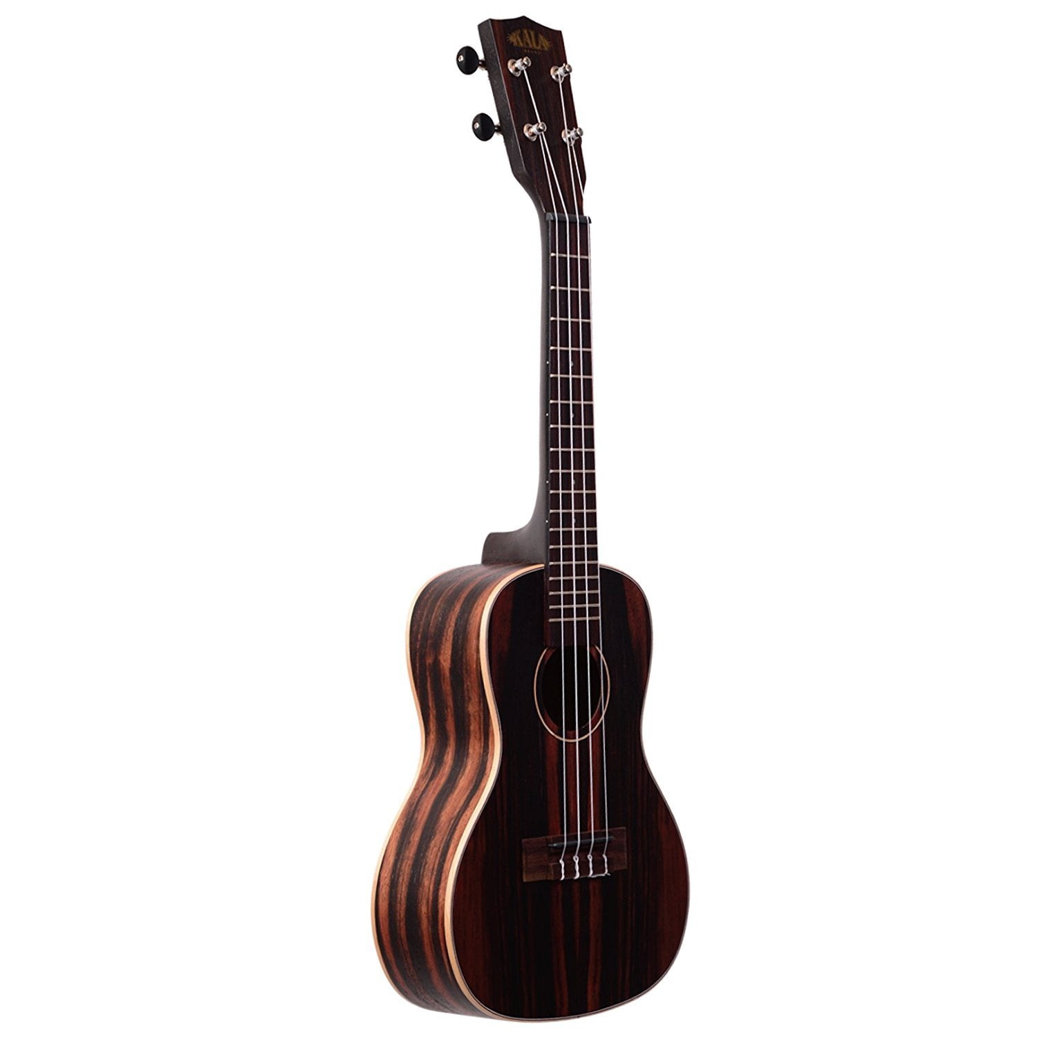 Kala KA-EBY-C Striped Ebony Concert Ukulele Bundle with Gig Bag, Tuner, Austin Bazaar Instructional DVD, and Polishing Cloth