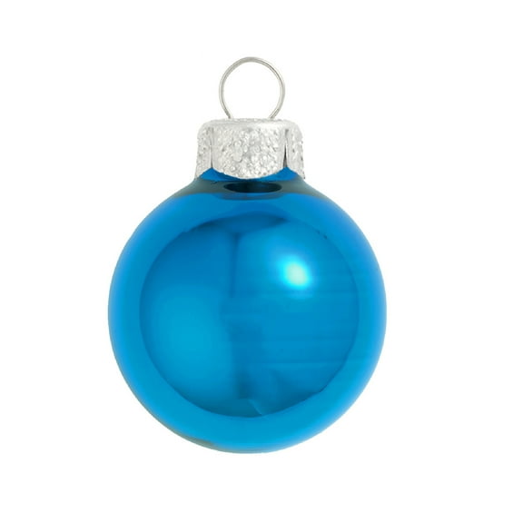Whitehurst Wedgewood Blue Shiny Glass Ball Christmas Ornament 7" (180mm)