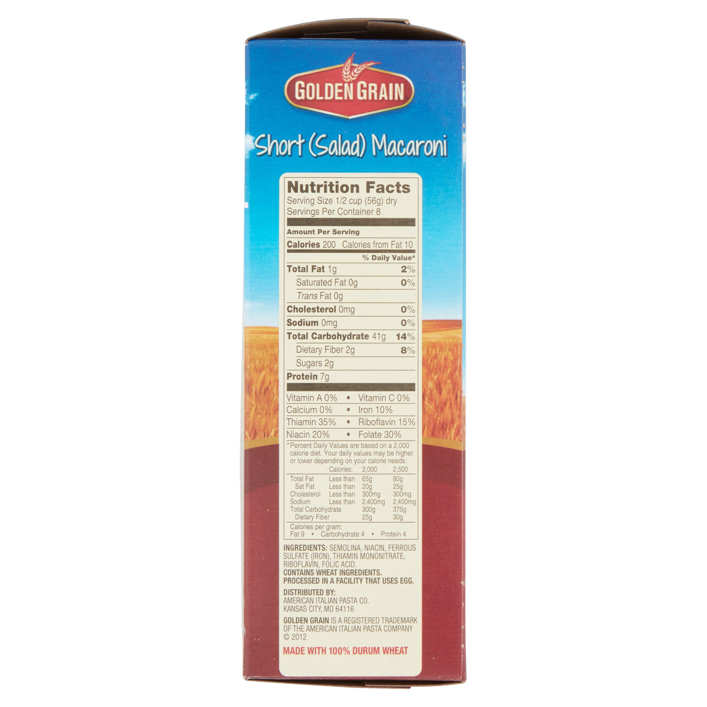 Golden Grain Short Macaroni, 16 Oz