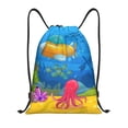 thumbnail image 1 of Saiise Submarine And Landscape Pattern Sports Drawstring Backpack - String Swim Gym Bag with Wet Proof Pocket for Women&Men-Medium, 1 of 6
