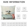 thumbnail image 5 of JEUXUS Short Plush Pillowcase for Car Couch Bedroom Funny Happy Sheep In A Bathtub Cute Animal White, 5 of 5