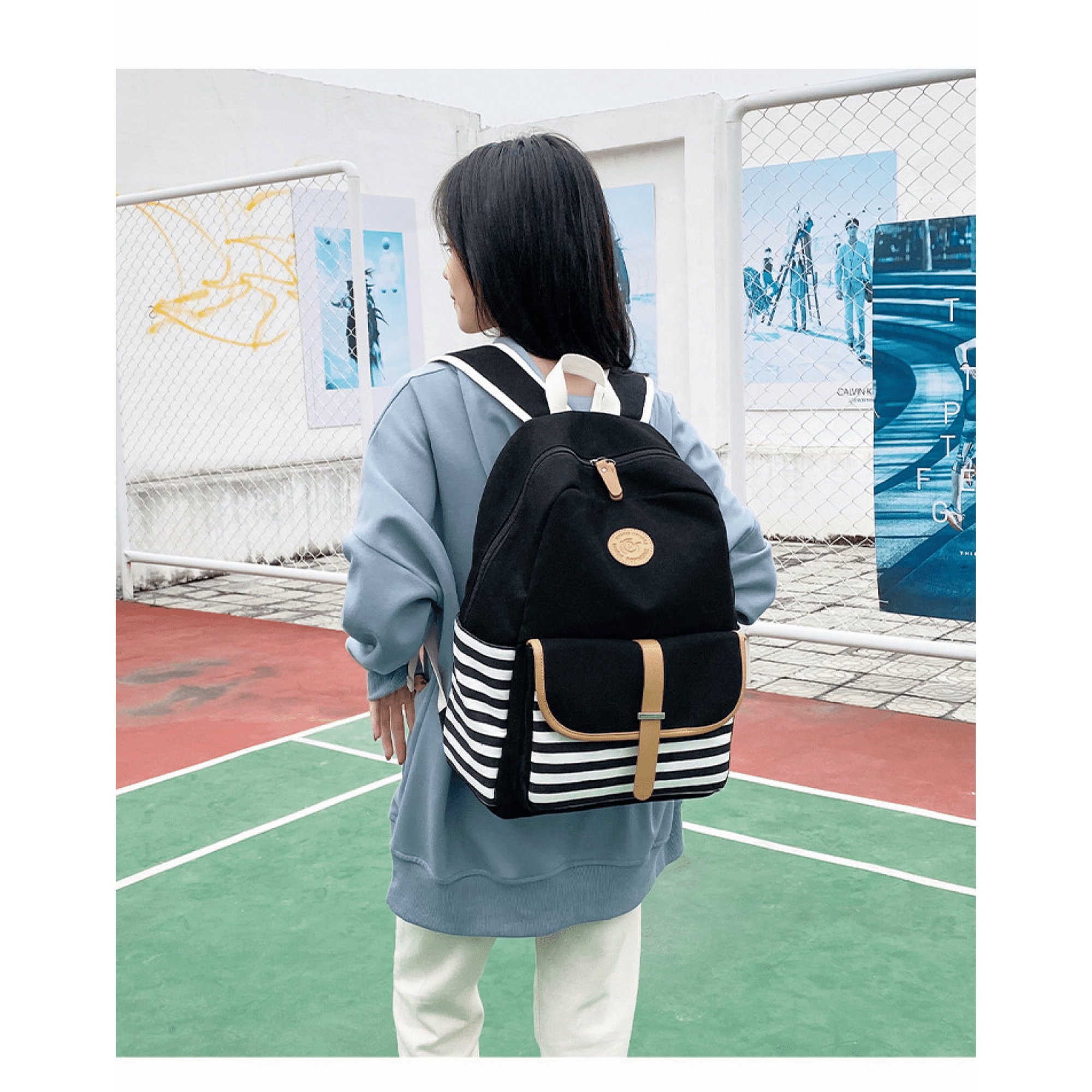 Leaper Girls Canvas School Backpack Laptop Computer Bag Travel Bag Schoolbag Day Bag Boys Girls Backpack black Walmart