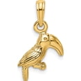 thumbnail image 4 of 14K Yellow Gold 3-D Textured/Polished Toucan Bird Charm (18.8 X 12.3) Made In United States k6448, 4 of 5