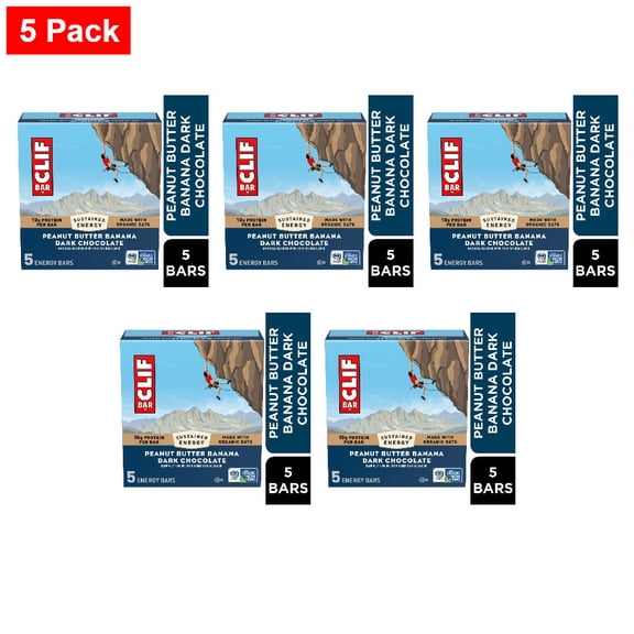 CLIF BAR Peanut Butter Banana with Dark Chocolate Energy Bars 5 ct - 5 Pack