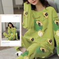 thumbnail image 1 of Pijamas de poliéster con lunares para mujer, ropa de dormir de manga larga, conjuntos de ropa para el hogar, ropa de dormir informal de dibujos animados, talla 5XL, primavera y otoño, 1 of 4