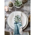 thumbnail image 2 of Thanksgiving Cloth Napkins Set of 6 Reusable Dinner Napkins, Fall Blue White Pumpkin Leaf Wooden Grain Cocktail Napkin Washable Table Napkins for Wedding/Holiday Party/Baby Shower 20"x20", 2 of 7