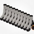 thumbnail image 3 of Babcutegg 5 Pairs Mid Calf Socks for Men Color Block Cotton Absorb Sweat Winter Warm Crew Socks Light Gray Size Free Size, 3 of 5