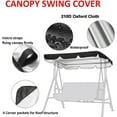 thumbnail image 2 of 210d Replacement Canopy for Garden Swing Seat, Waterproof Swing Canopy for Swing Seat, Anti-uv Sun Shade, 2 of 5