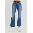 thumbnail image 4 of RISEN Full Size Distressed High Rise Crop Flare Jeans for Women, 4 of 6