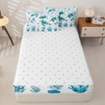 thumbnail image 4 of jejeloiu Colorful Sea Turtle Ocean Print Zipper Twin Comforter Sets with Fitted Sheet and 2 Pillowcases Kids,Underwater Animal Pattern Zipper Bedding Set,Reversible,4 Pieces, 4 of 7