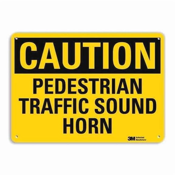 Safety Sign, 10 in Height, 14 in Width, Plastic, Horizontal Rectangle, English