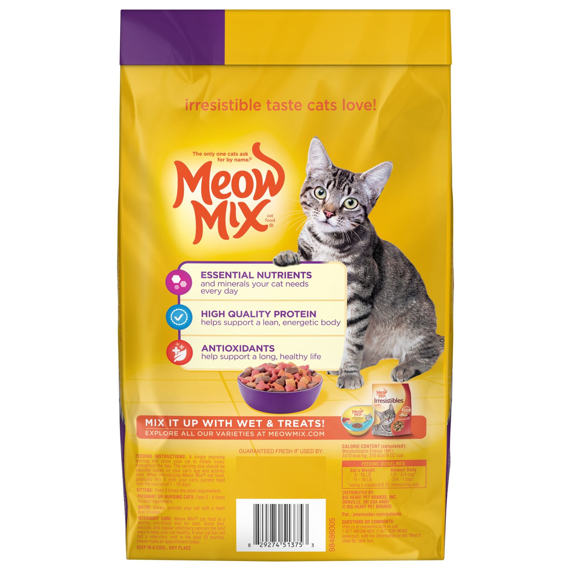 Meow Mix Original Choice Dry Cat Food, 3.15-Pound Bag - image 4 of 6