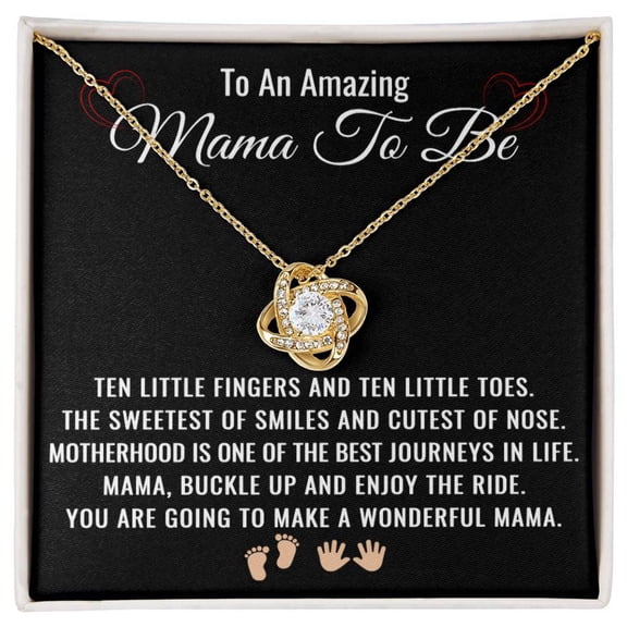 Expecting Mom Christmas Gift Expecting Mom Necklace Mom to Be Gifts To An Amazing Mama to Be Gift Ten Little Fingers and Ten Little Toes Babymoon Gift Love Knot Necklace