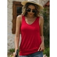 thumbnail image 3 of Women V Neck Tank Tops Summer Ribbed Sleeveless Casual Tops Loose Fit Banded Bottom Shirts, 3 of 7