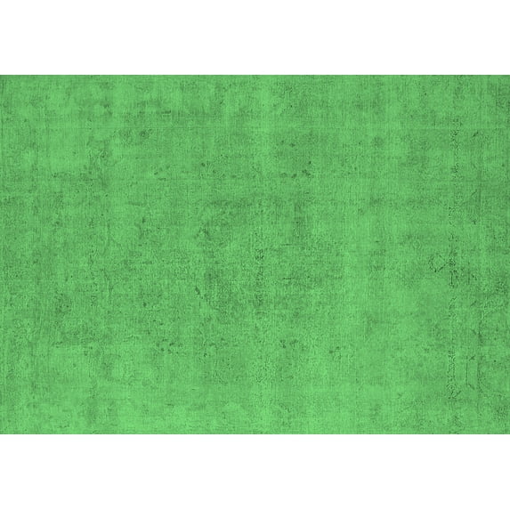 Ahgly Company Indoor Rectangle Oriental Emerald Green Industrial Area Rugs, 7' x 10'
