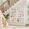 thumbnail image 2 of Kids Bookshelf, Wall Mount 4-Tier Book Shelf Organizer for Toys and Books, Toy Storage Bookshelf in Bedroom, Living Room and Nursery, White, 2 of 9