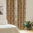 thumbnail image 3 of Ambesonne Mandala Window Curtains, Medieval Mosaic Design, Each 28" W x 95" L, Pale Coffee Pale Blue, 3 of 5